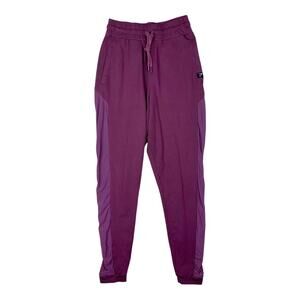 gymshark burgundy mesh detail ankle joggers track pants women's size small
